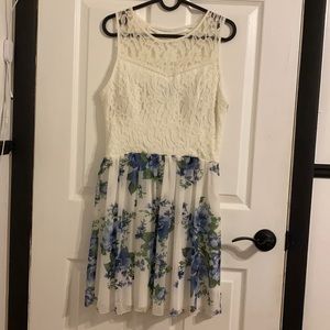 Criss-cross Back Floral Dress